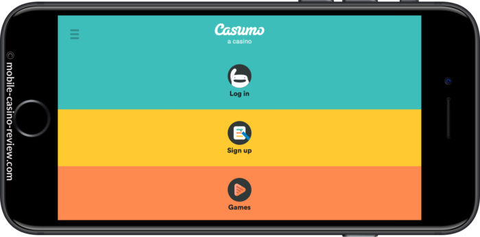 Mobile Casino Review - Casumo Casino - Start Menu