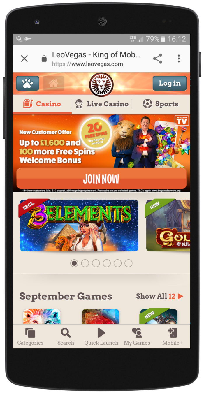 Leo Vegas Mobile Casino - Home Page