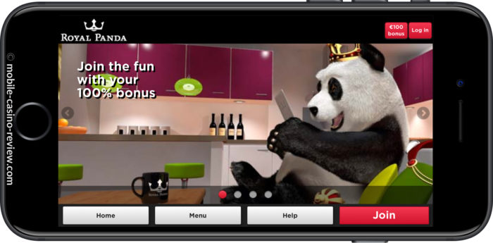 Mobile Casino Review - Royal Panda - Mobile Casino Lobby