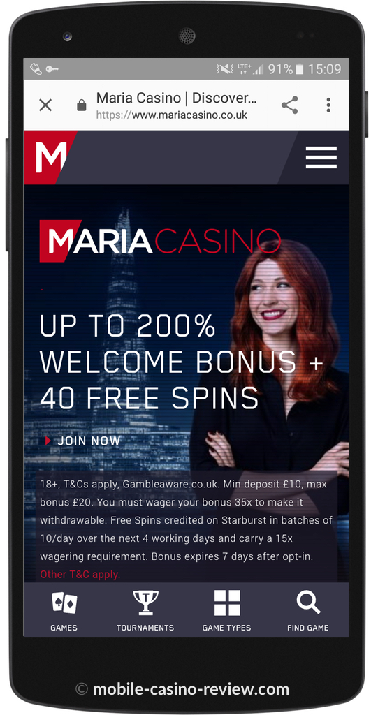 Mobile Casino Review - Maria Casino - Registration