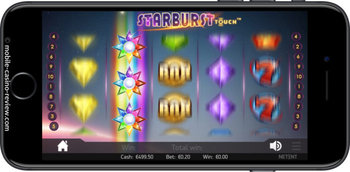 MobileCasinoReview_Starburst_MainScreenSpin