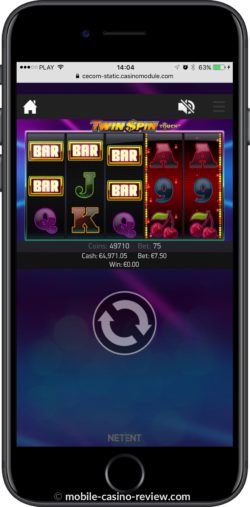 Twin Spin Slot - Mobile Vertical Mode