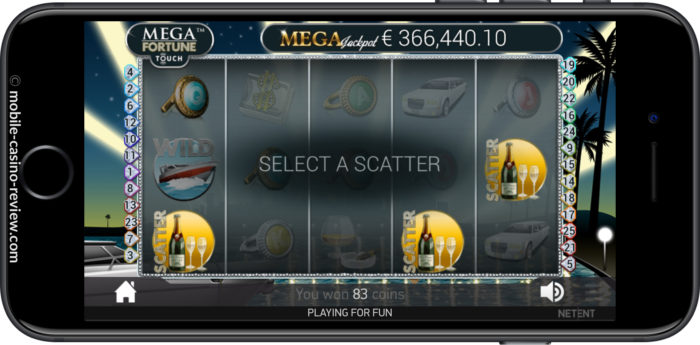 MobleCasinoReview MegaFortuneTouch Free Spin Scatter Bonus
