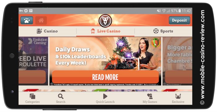 MobileCasinoReview_MobileRoulette_LeoVegas_Lobby